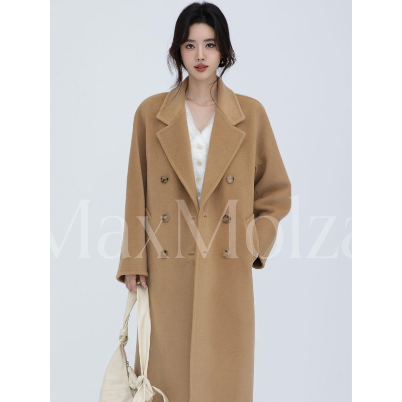 MaxMolza经典801西装领秋冬时尚羊绒长款轻奢大衣