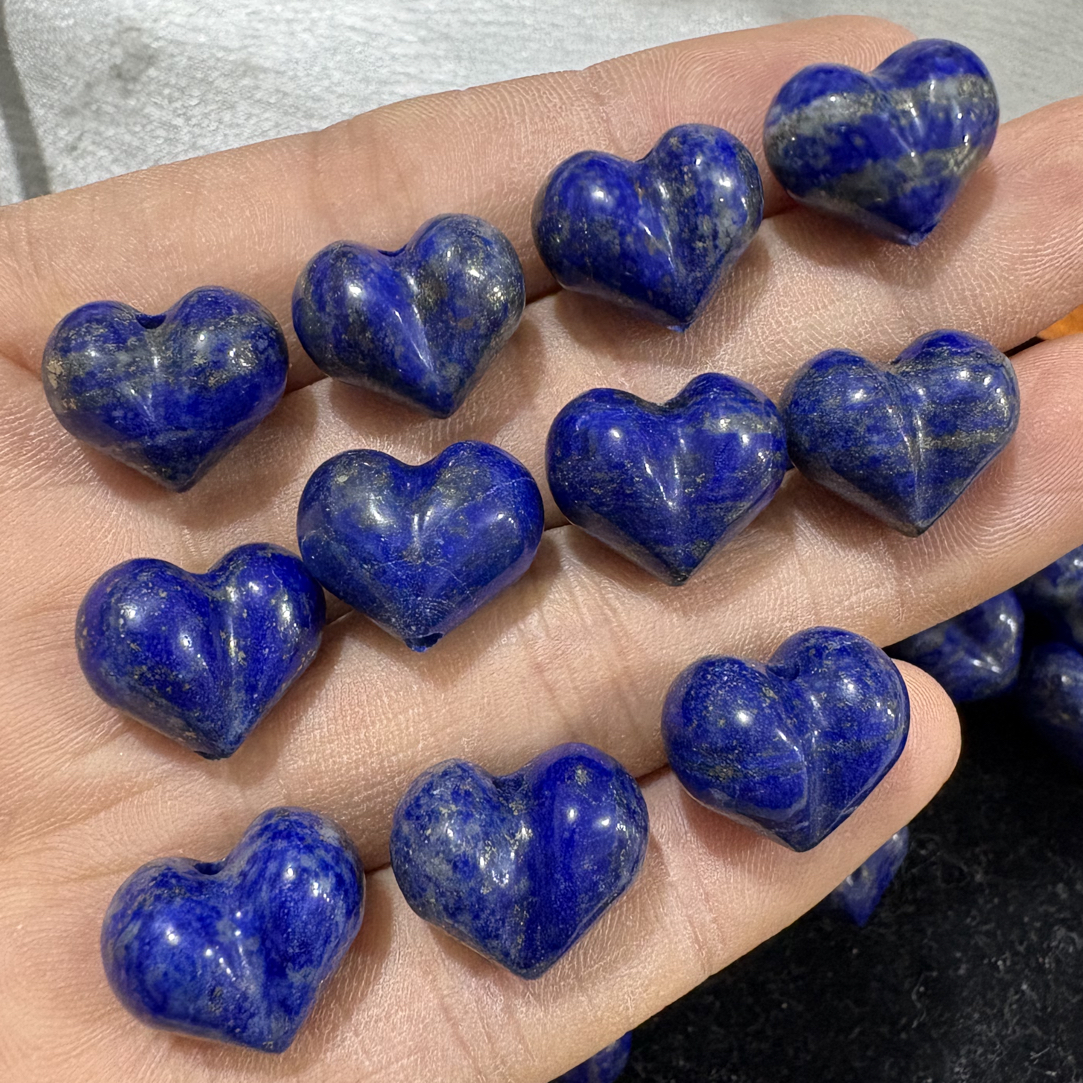 2颗竖孔青金石屁桃大号16mm爱心diy散珠饰品配件串珠