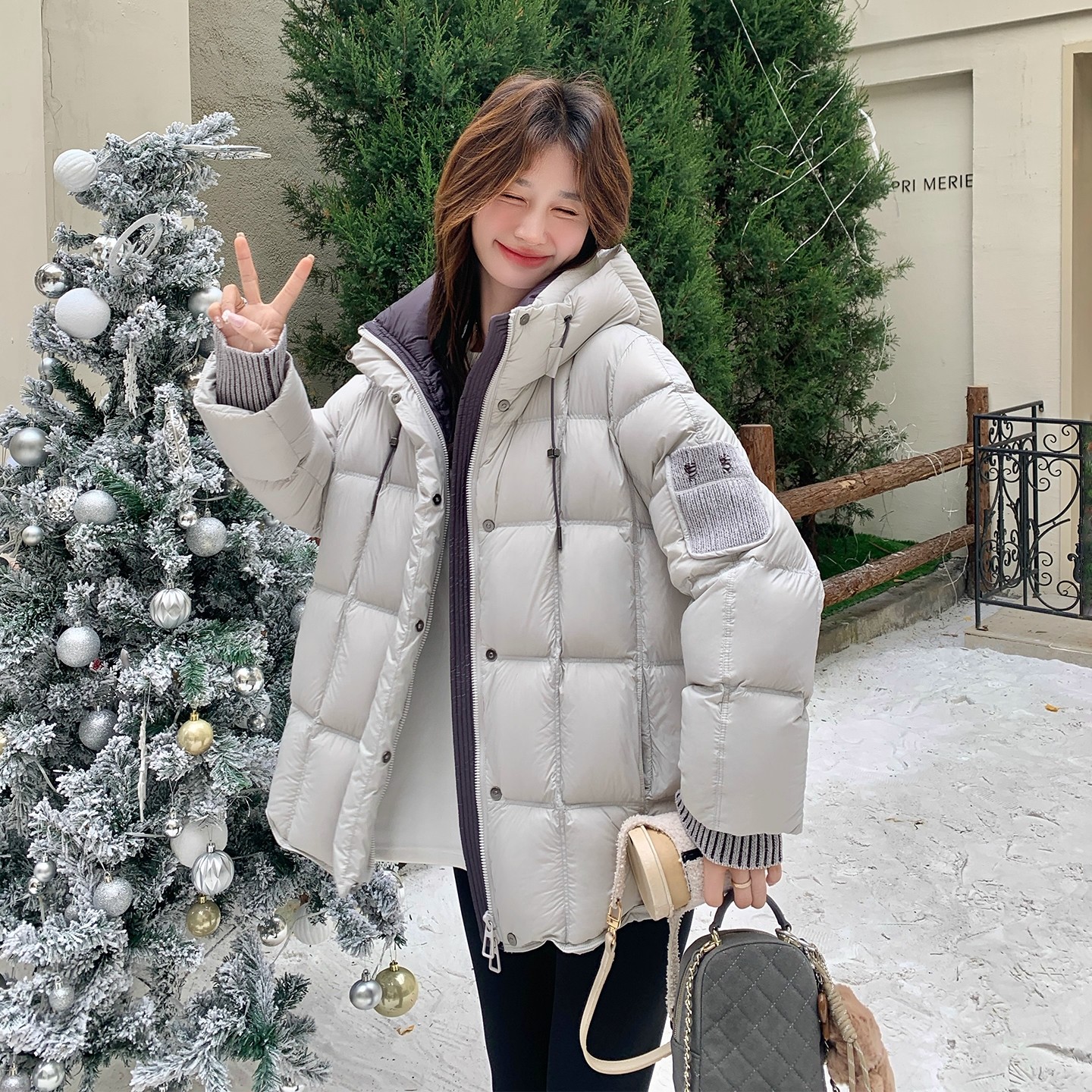 【90白鸭绒】巨好看加厚连帽羽绒服女2025秋冬季新款洋气羽绒服外套