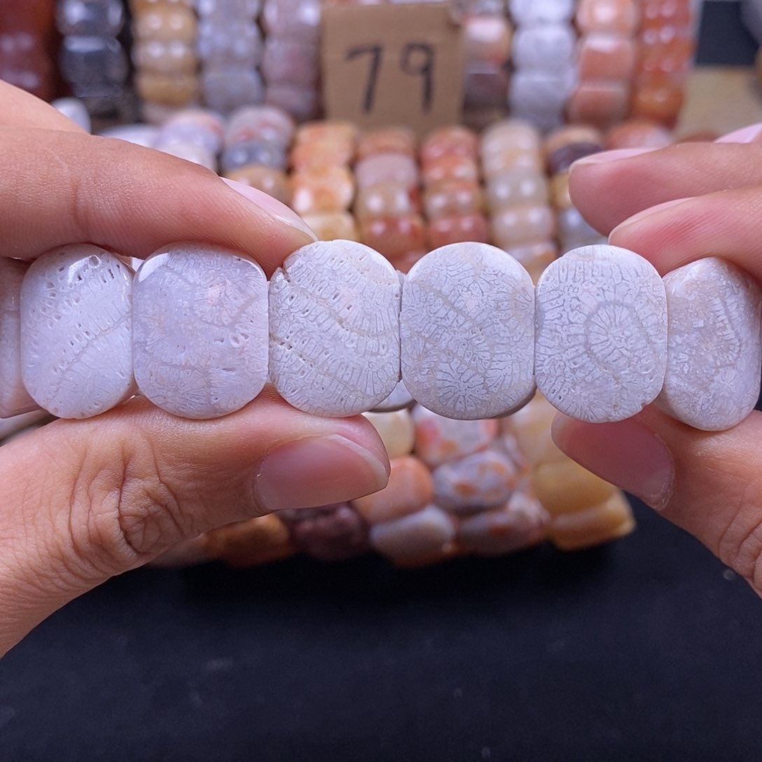 硅化珊瑚（珊瑚玉）未镶嵌手串漏价白龙骨43