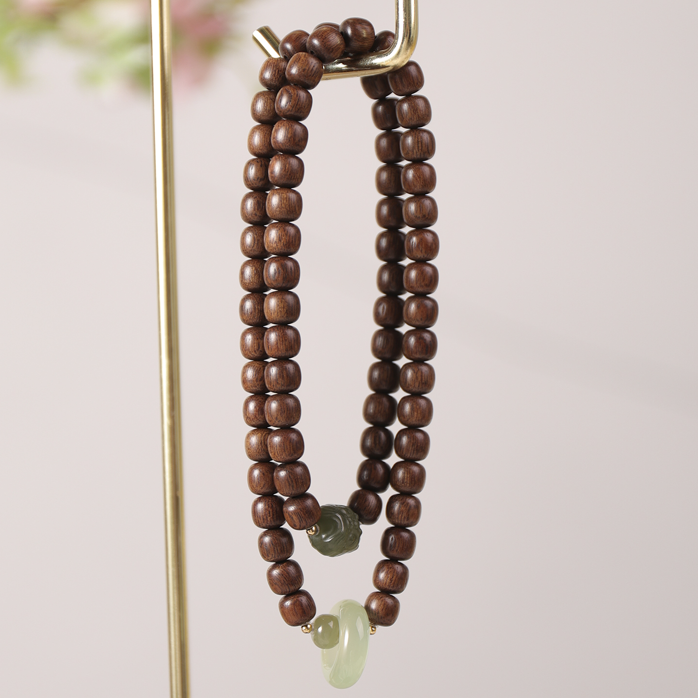 沉香闽香富森红土沉香手串0.7*0.8苹果珠三圈沉香手串