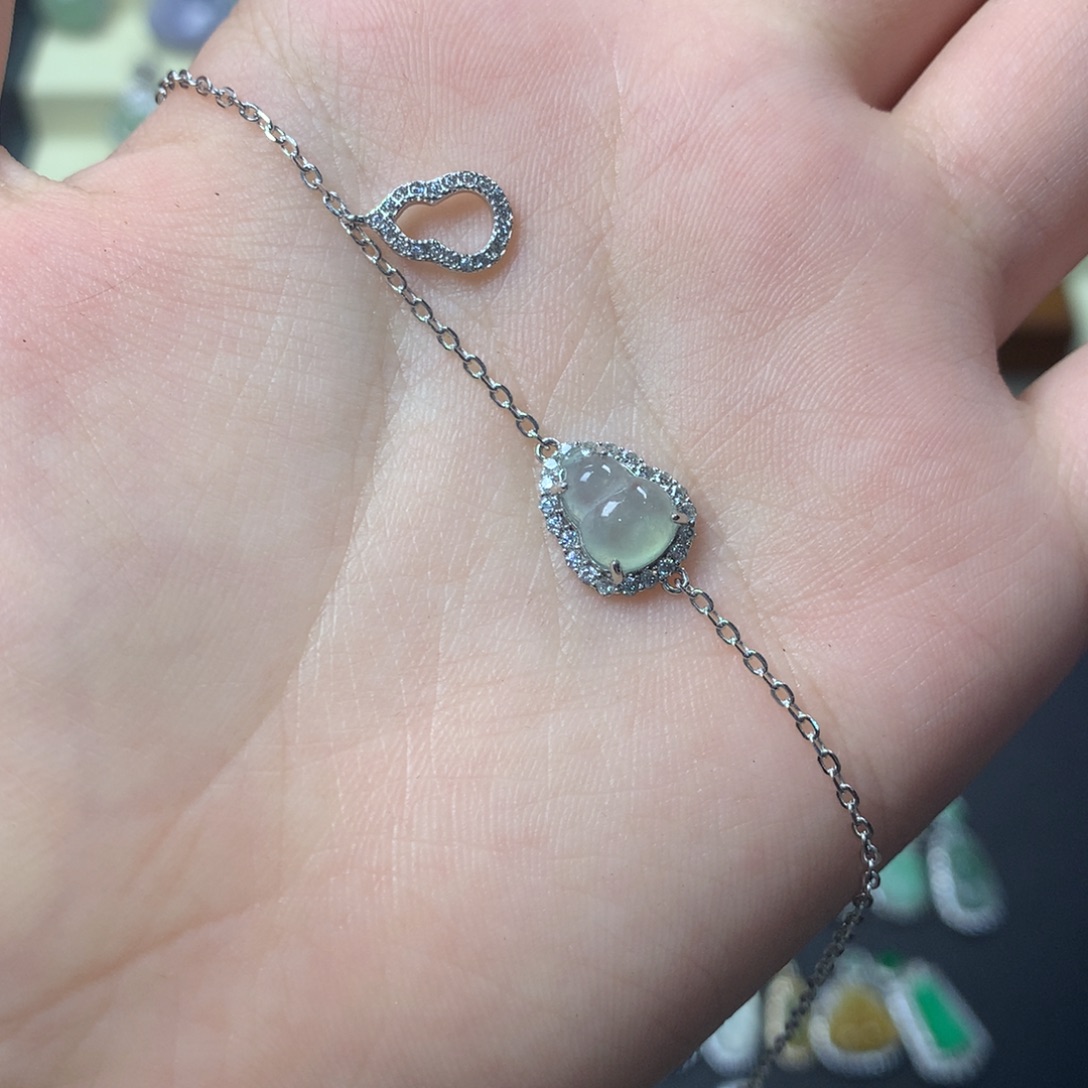 翡翠银S925镶嵌挂件