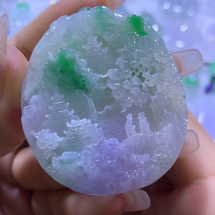 颈饰未镶嵌翡翠天然翡翠A货吊坠