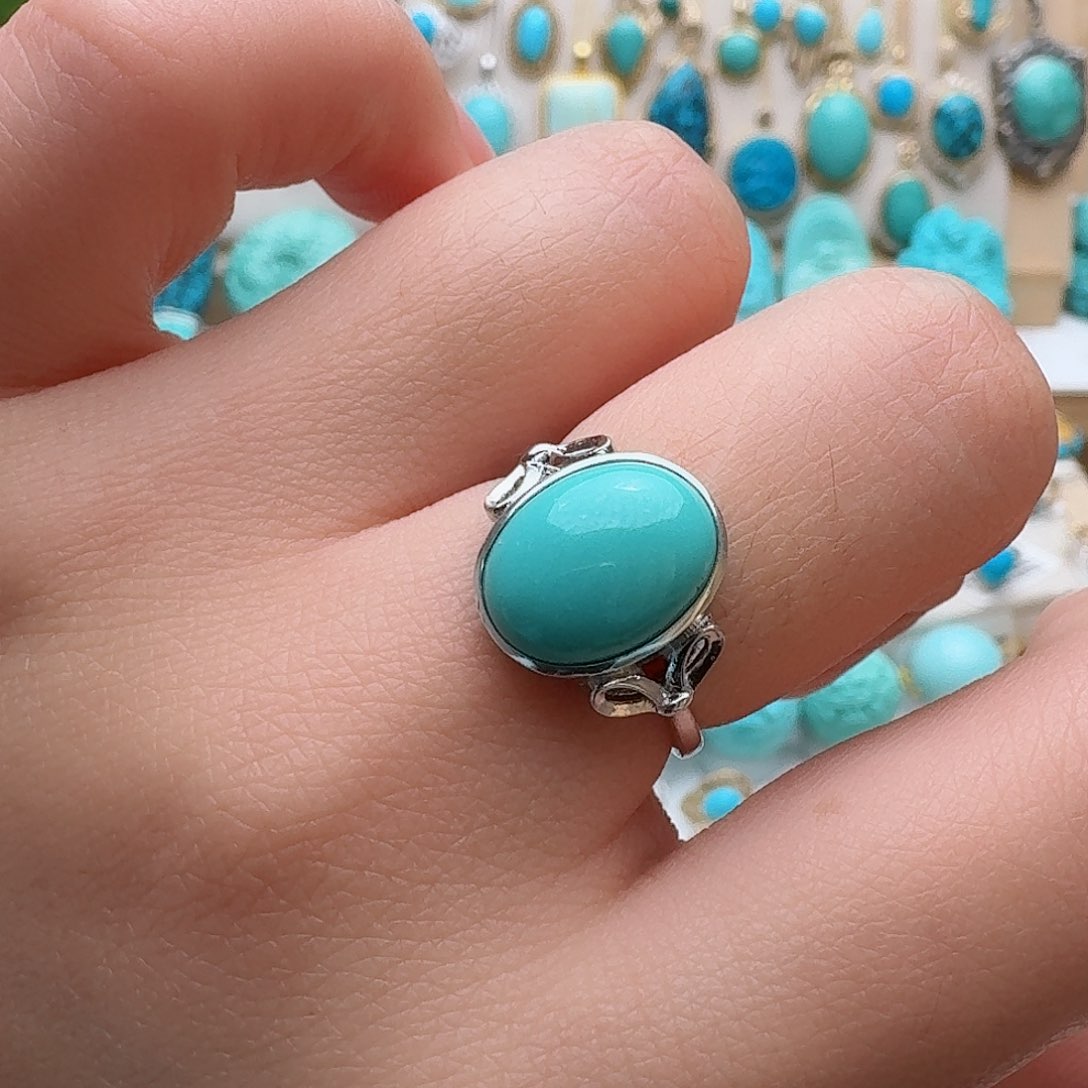 绿松石珠宝奇石银S925镶嵌