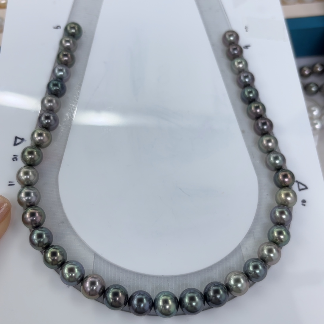 定制海水珍珠裸珠未镶嵌9-10mm大溪地满串