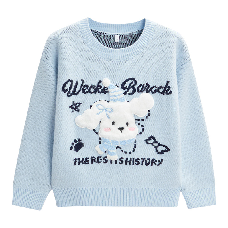 IEF【爱依服】2025冬季新款韩版时尚印花毛织上衣