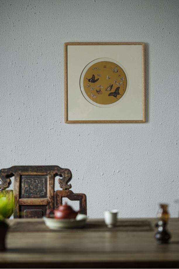 【知守.茶器】百蝶图、碧野灵踪，紫砂泥绘陶板画