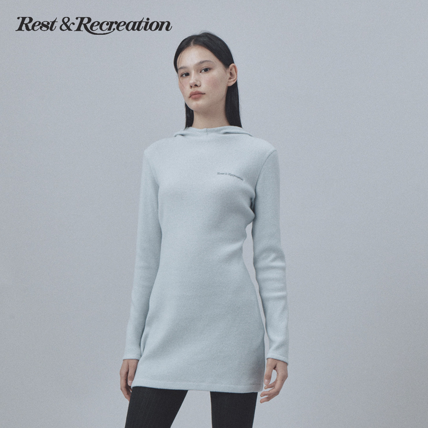 RestandRecreation官方刺绣针织连帽连衣裙半裙毛巾2025RR秋冬