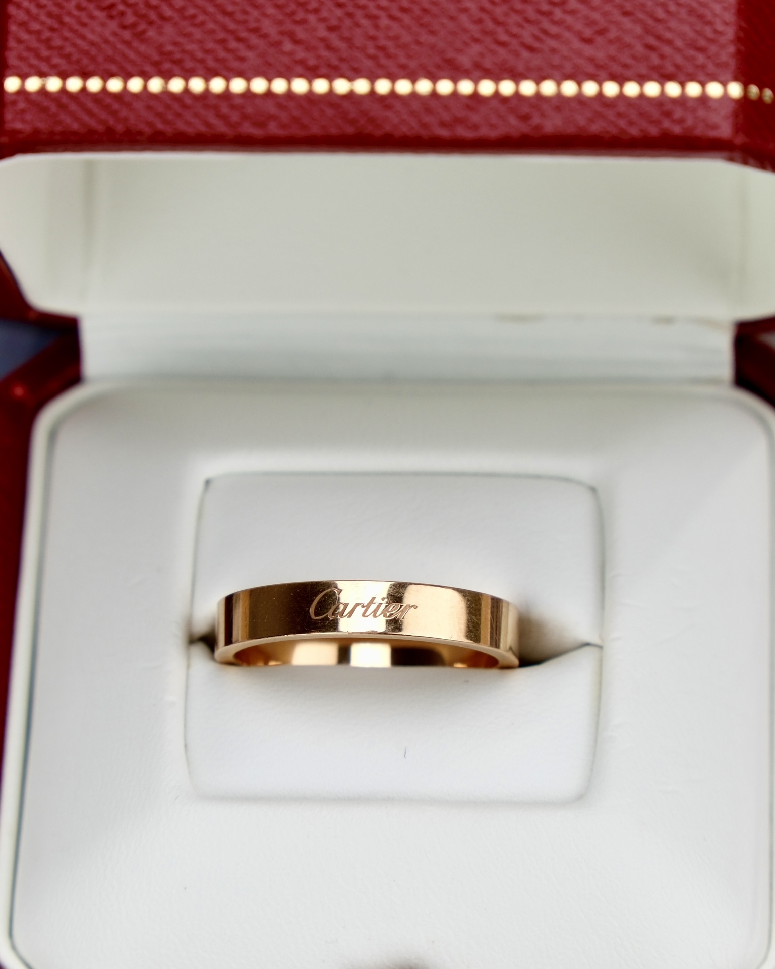 99新 Cartier/卡地亚 嘉壹(N1641)婚戒戒指 无钻素圈18K玫瑰金