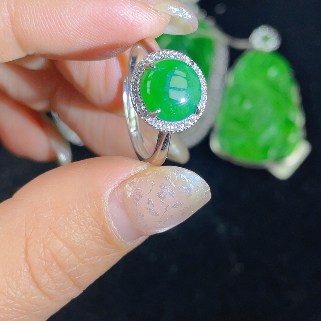 翡翠吊坠(不含链)银S925镶嵌