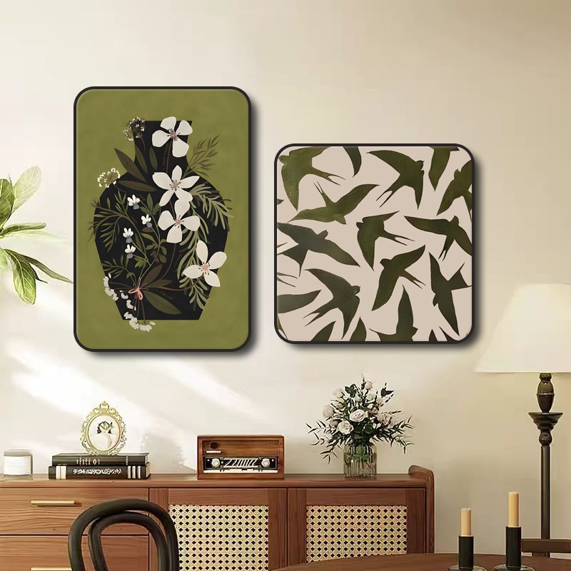 052/中古风轻奢高级感复古装饰画客厅电视柜床头墙挂画