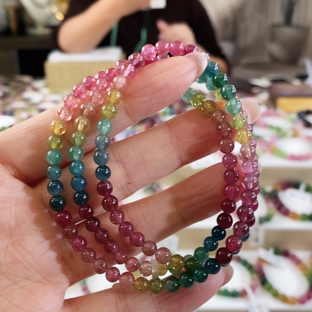 手串未镶嵌碧玺G2353三圈颜色微差