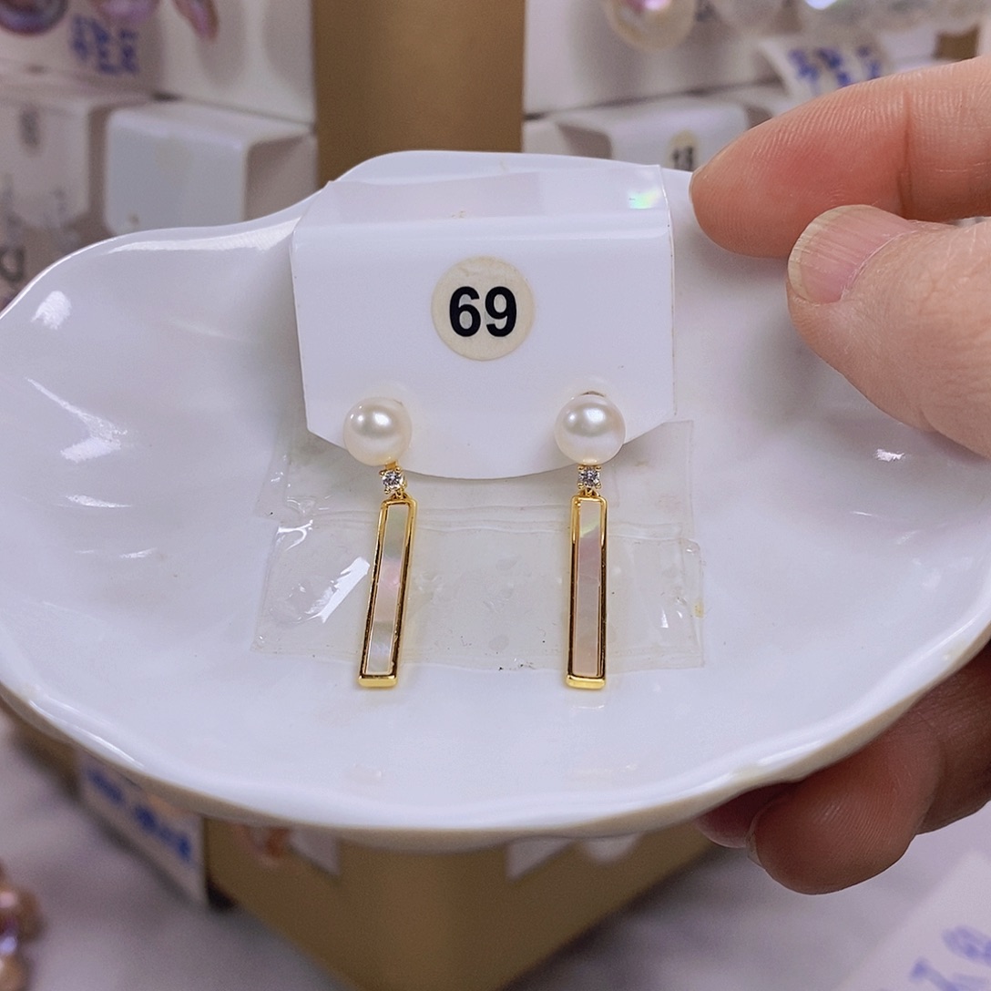 合金无小银条耳饰