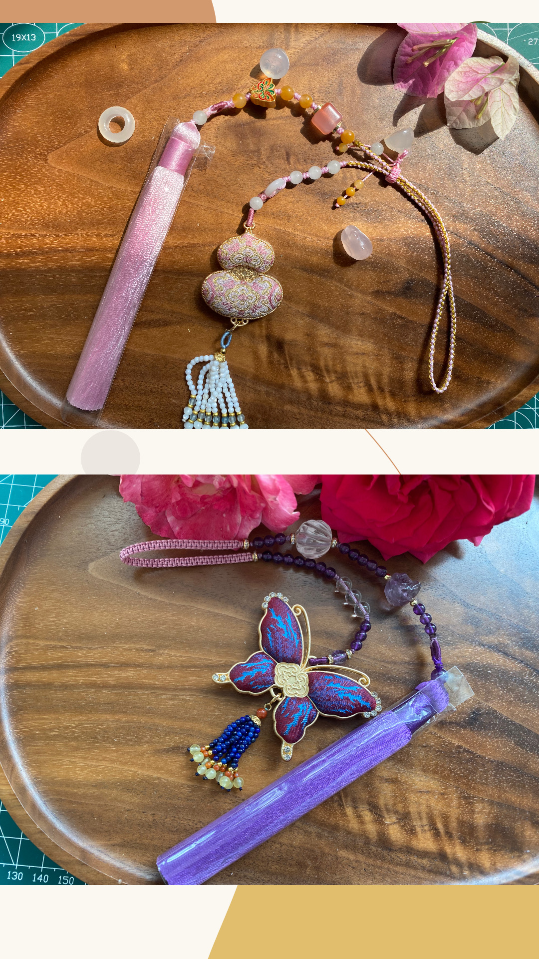 宋锦手工双面大葫芦 大蝴蝶挂饰（手工制作，默认微瑕疵，不退不换）