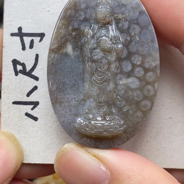 硅化珊瑚（珊瑚玉）未镶嵌颈饰