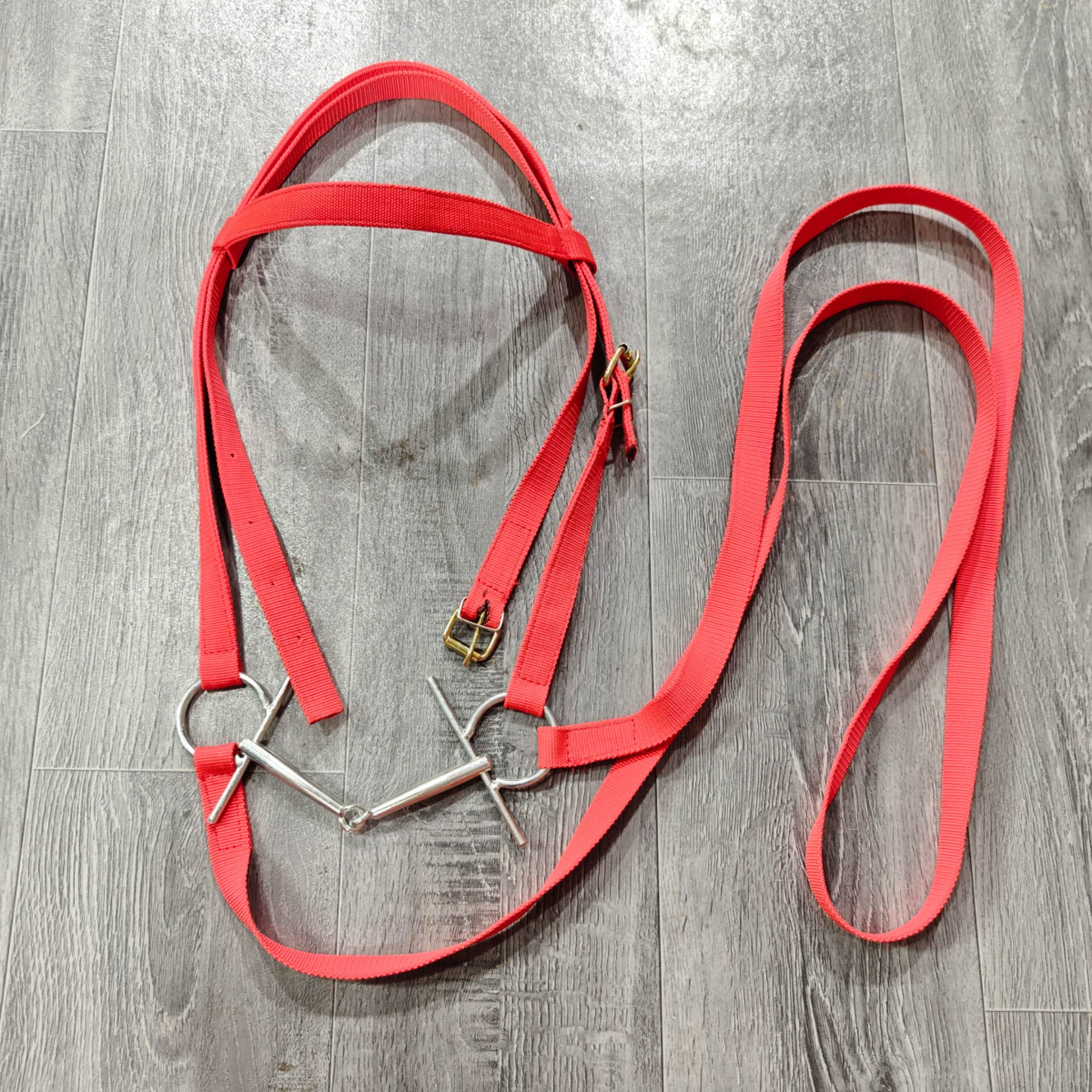 双层水勒缰绳套装马嚼子衔铁叉子控马拉马牵马骑马马具