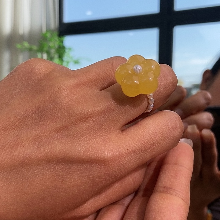 琥珀颈饰未镶嵌蜜蜡戒指