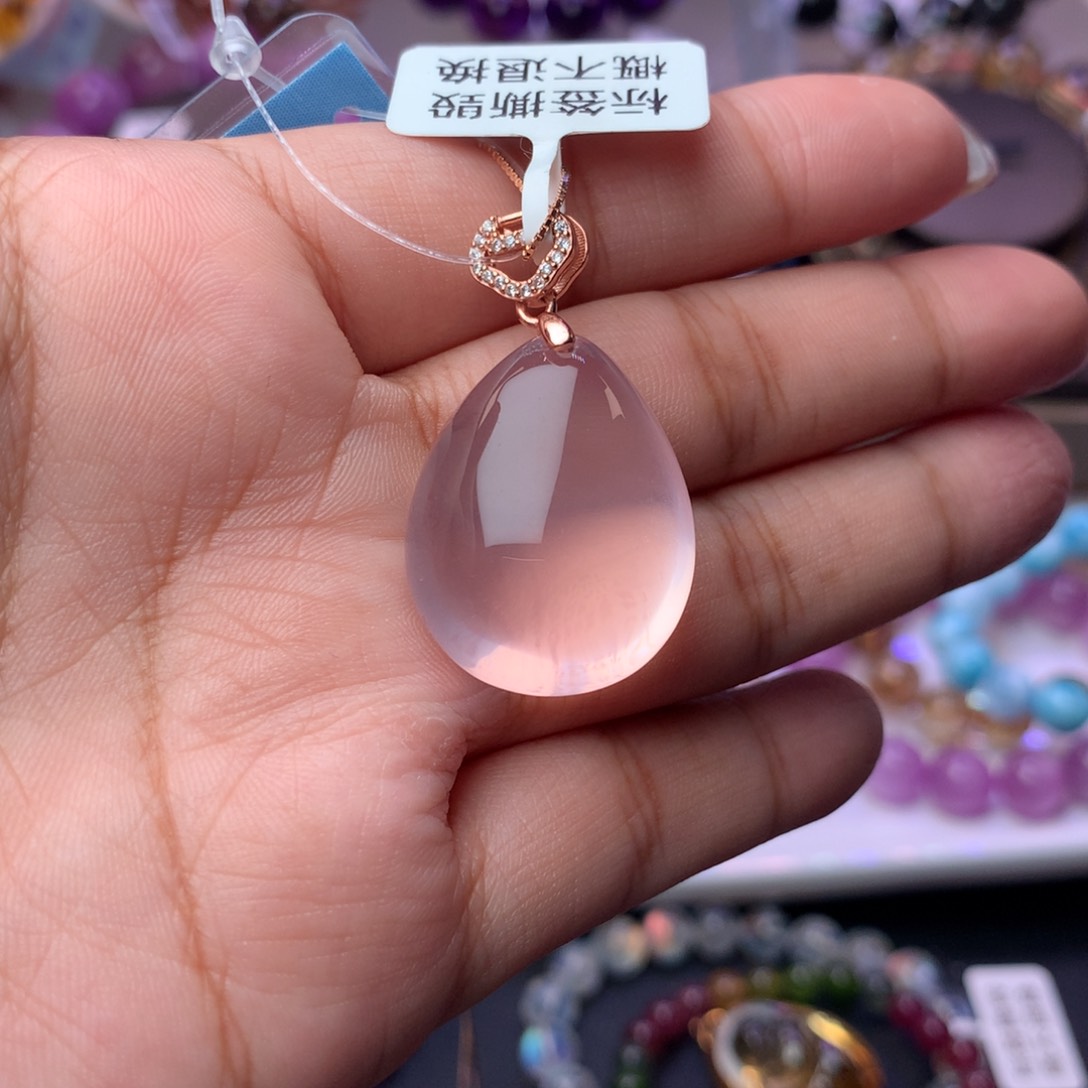 水晶颈饰银S925镶嵌d吊坠