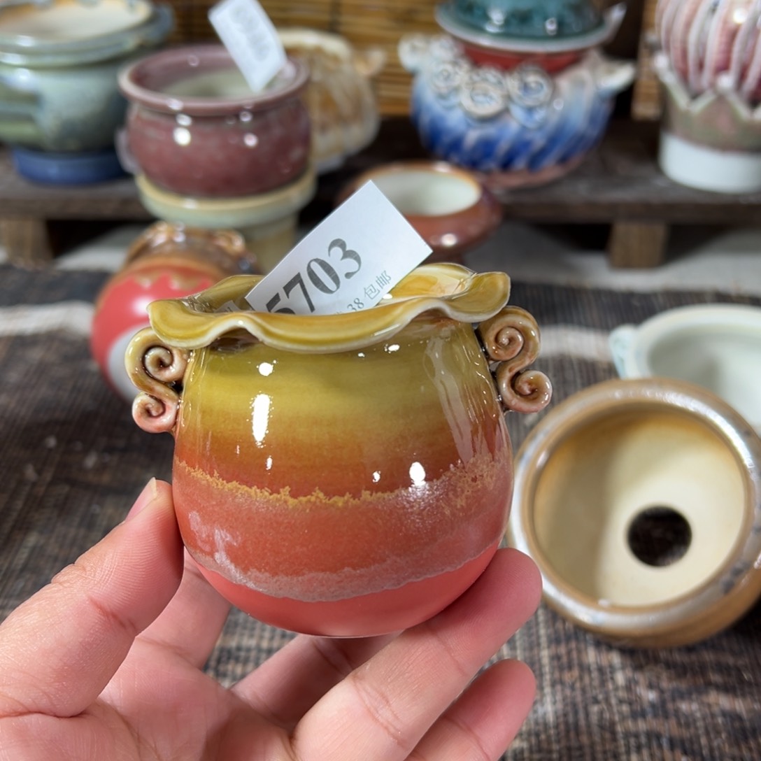 红陶景德镇手工花盆