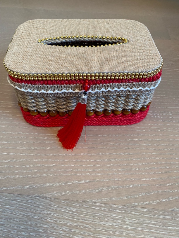 成品复古简约风纸巾盒手工时尚盒子车载收纳筐首饰盒圆形粉色