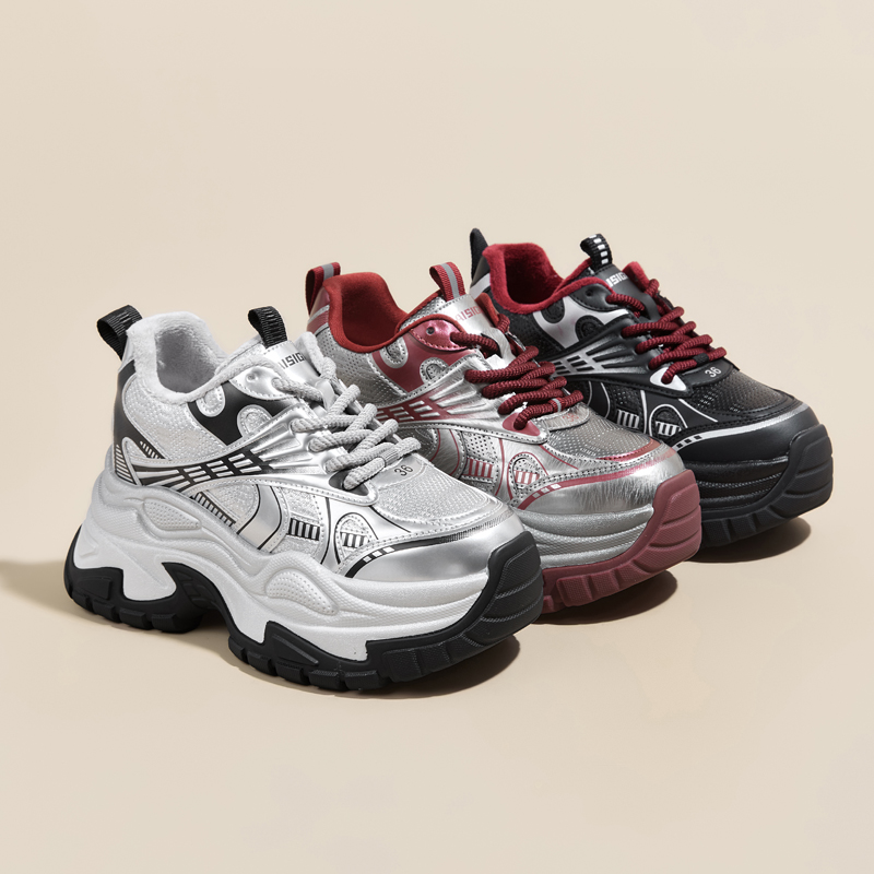 加绒单里老爹鞋潮流百搭四季透气网红时尚女鞋运动鞋网面