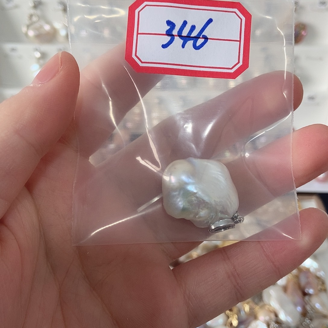 淡水珍珠吊坠银S925镶嵌