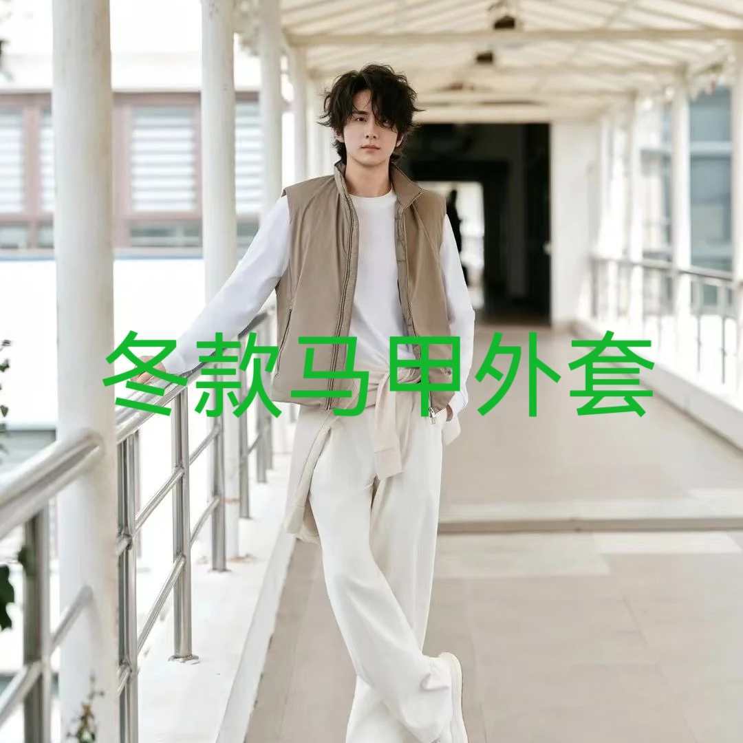 官方款号（G-75611）秋冬爆款男士老钱风立领马甲轻奢休闲百搭