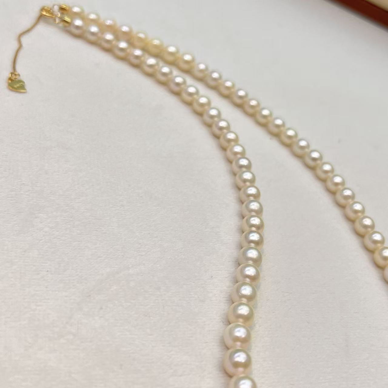 【LNDI】S925银海水akoya羽翼皇后金珍珠满串6MM