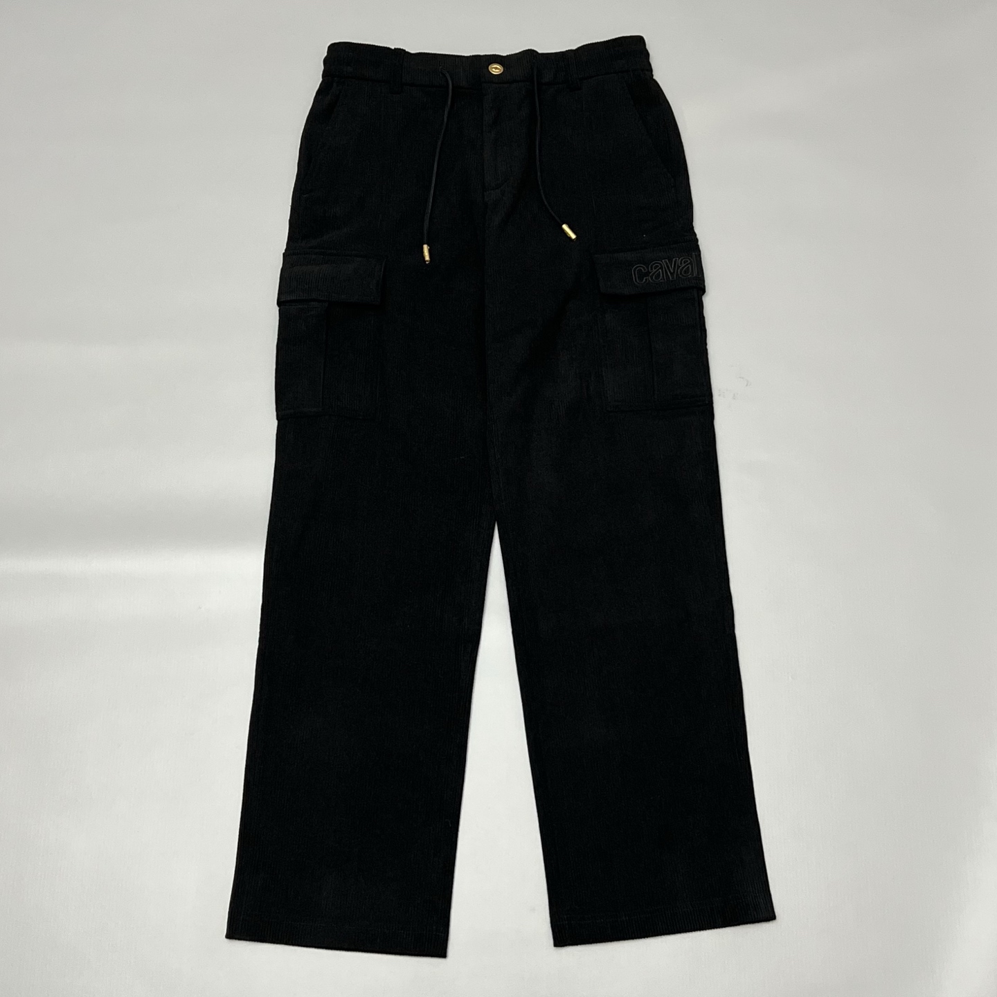 Cavalli Class/卡沃利 黑色灯芯绒工装休闲裤 2562004