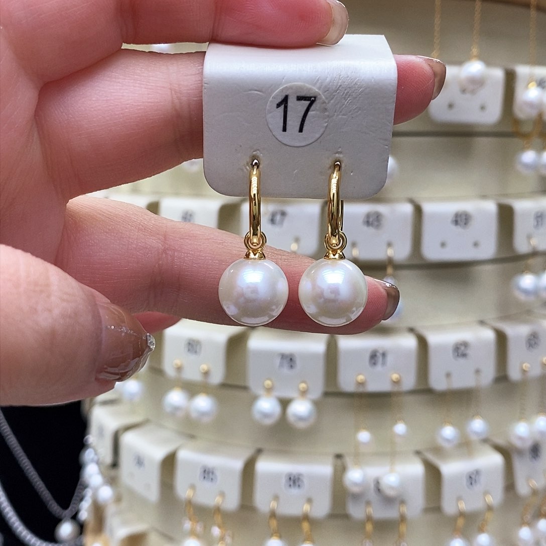 淡水珍珠耳饰银S925镶嵌