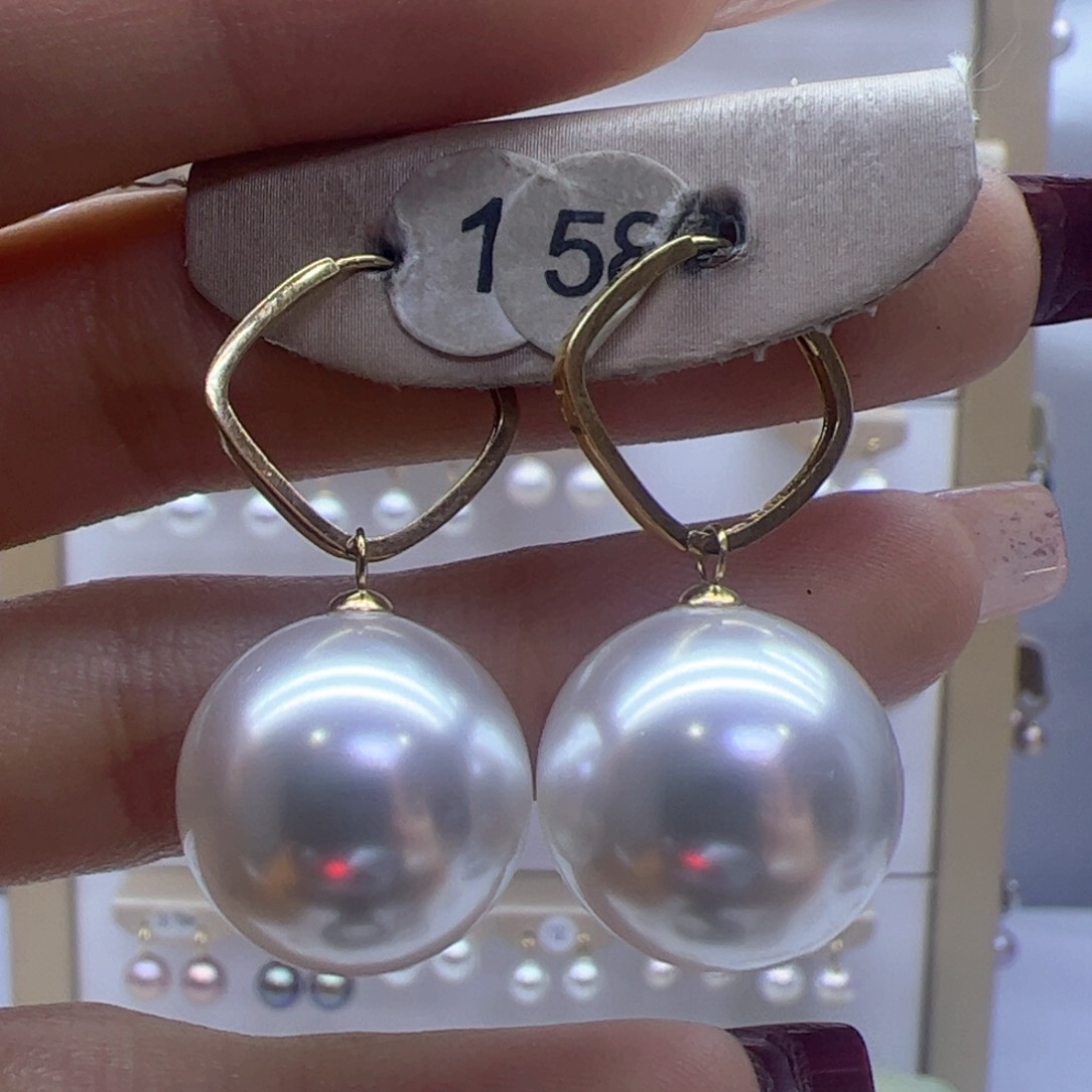 淡水珍珠耳饰18K金镶嵌