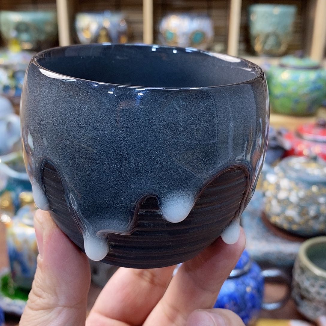 粗陶志野柴烧茶器