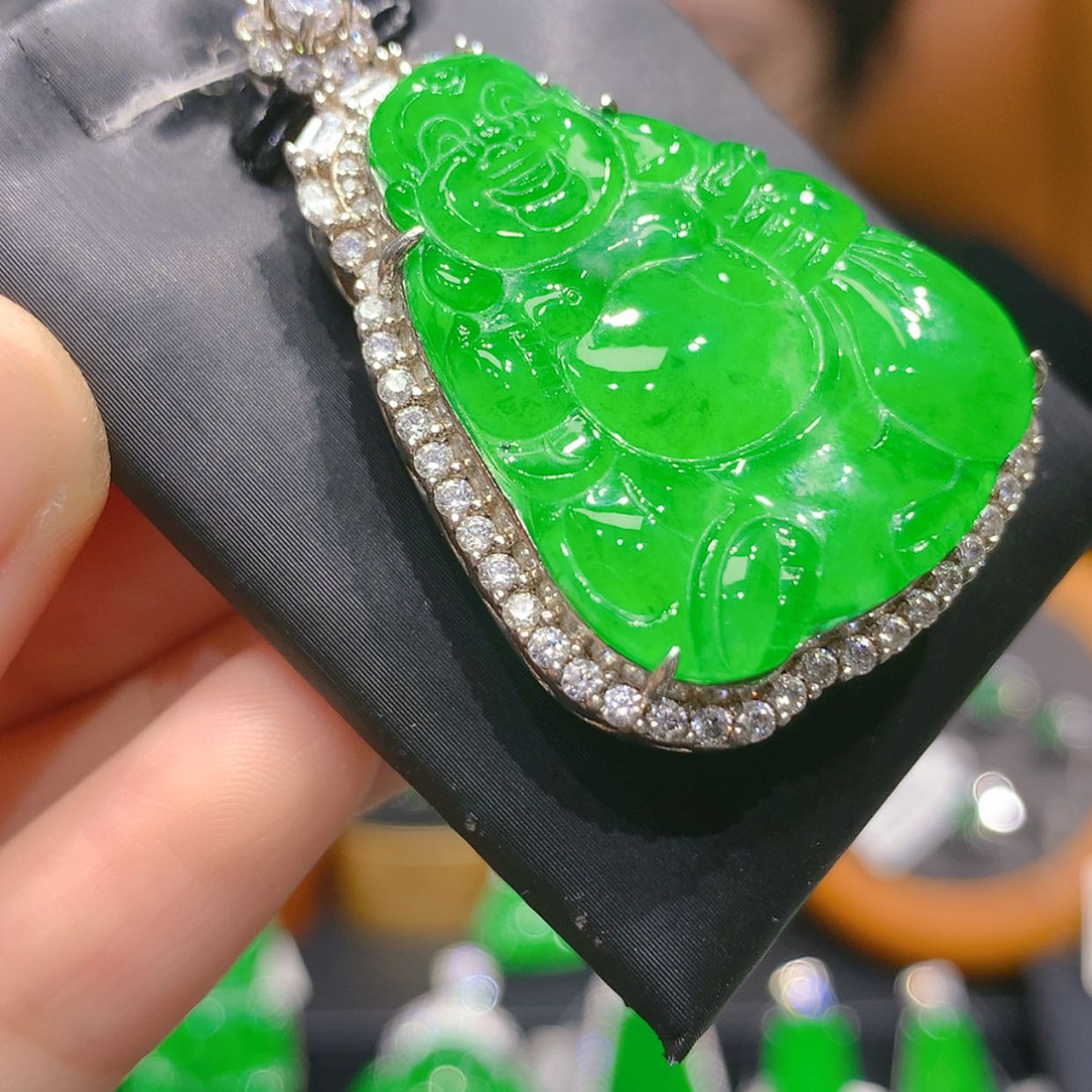 【闪购商品】颈饰银S925镶嵌翡翠3柒姐