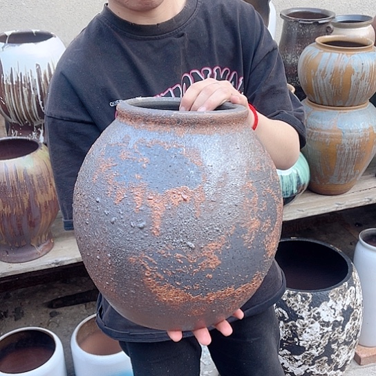 紫砂花盆高度28口径15无孔