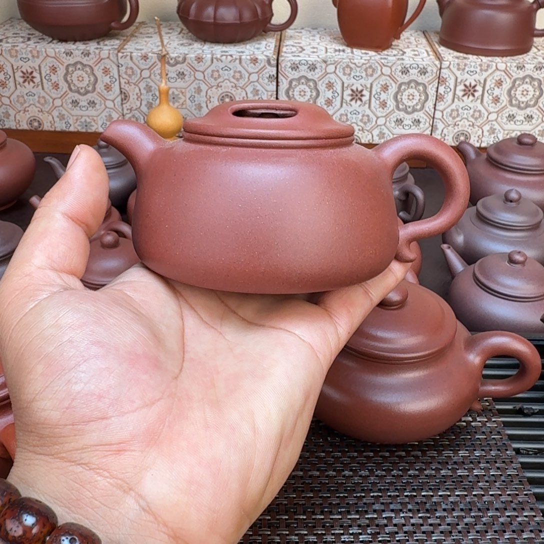 菲***王茶壶紫砂原矿紫泥牛盖260cc