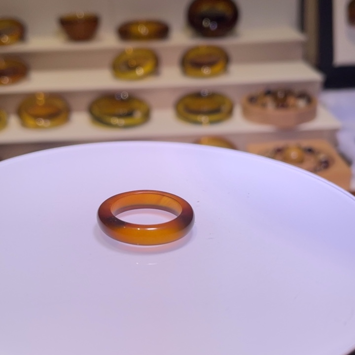 琥珀戒指未镶嵌喜**梢15指环