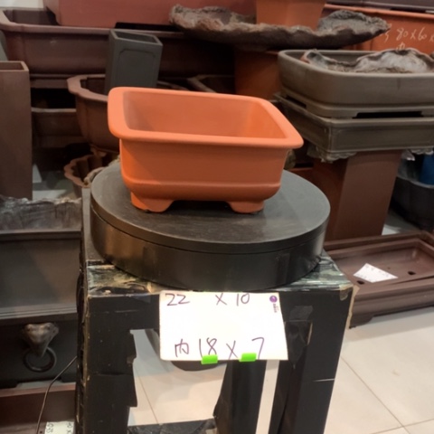 紫砂花盆红泥的四方