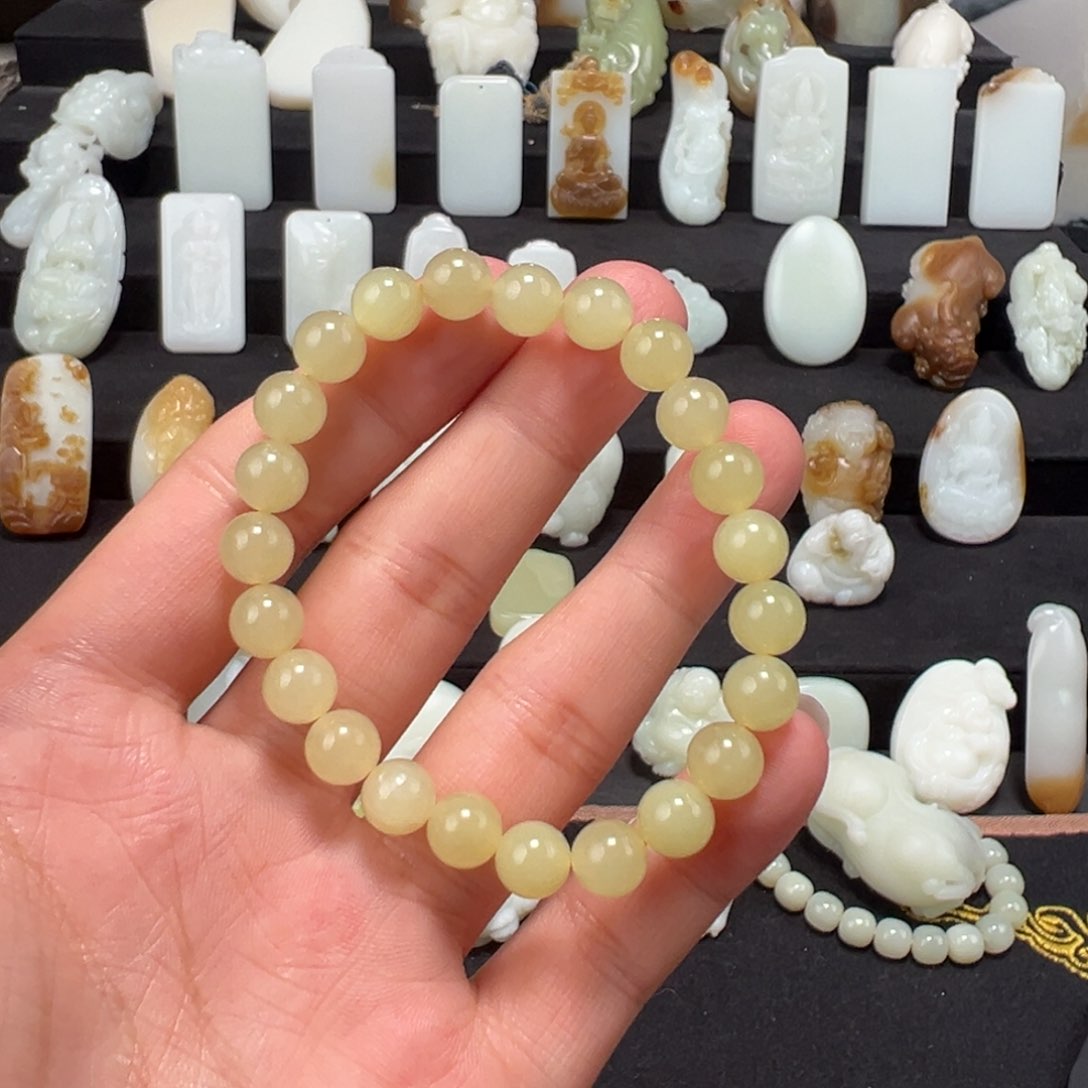 和田玉颈饰银S925镶嵌