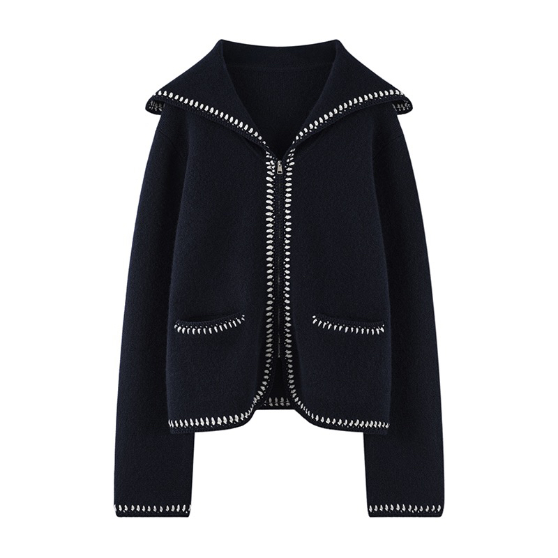 【超减龄海军领】100%山羊绒 海军领手工羊绒衫女