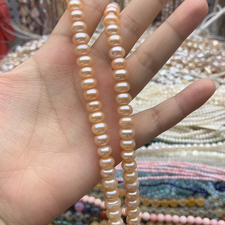 未镶嵌玛瑙/玉髓珠宝半成品9mm左右香槟馒头珍珠（拍二发一）