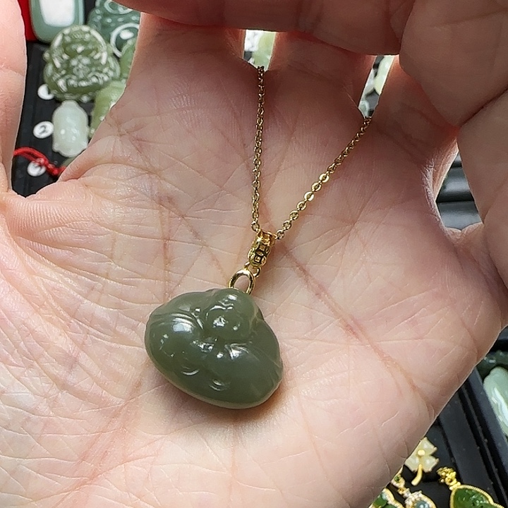 颈饰银S925镶嵌和田玉