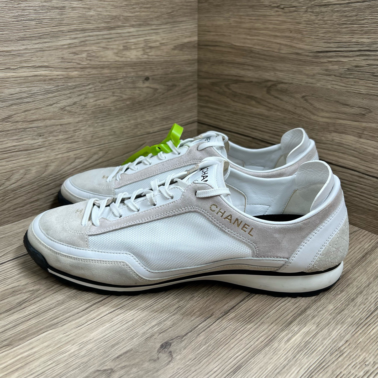 95新 Chanel/香奈儿 灰白网面德训鞋 43码