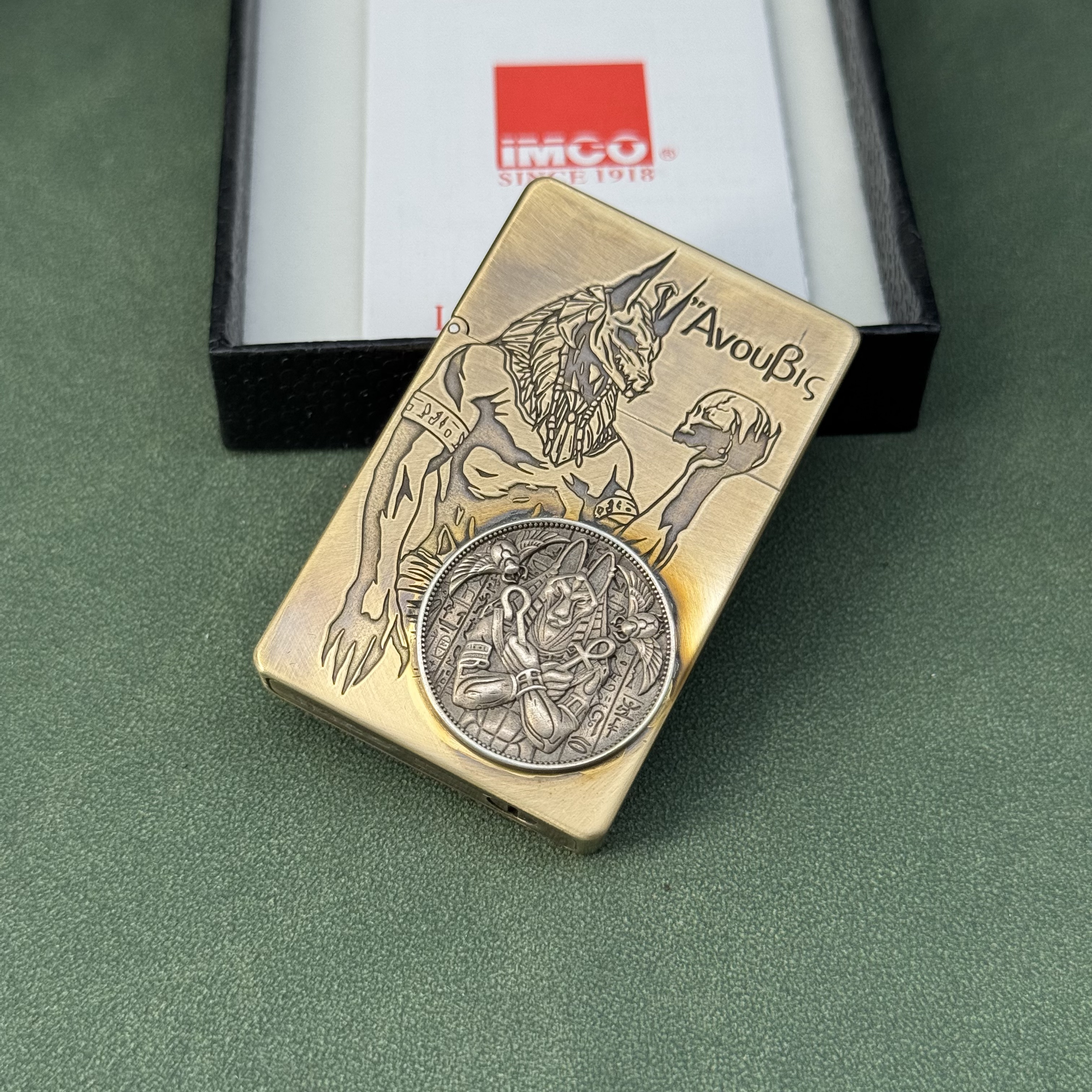 爱酷IMCO 3500纯银贴章阿努比斯 打火机