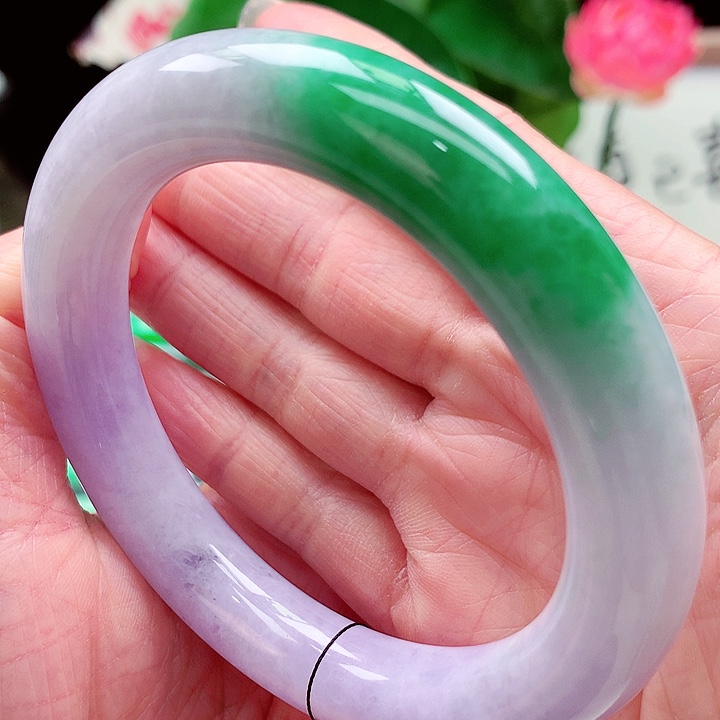 木***文翡翠未镶嵌手镯天然翡翠手镯