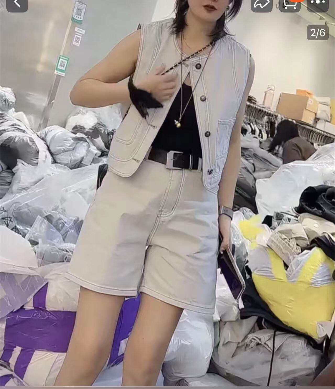 夏季新款大码牛仔马甲短裤套装薄款休闲减龄