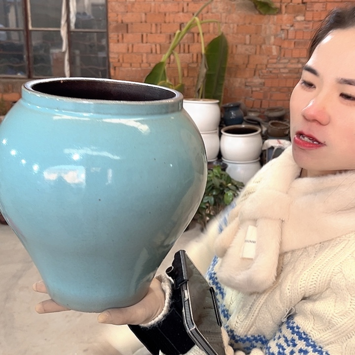 瑕疵口16高23花盆……