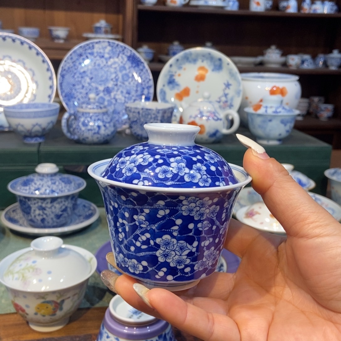 雪山春晓冰梅盖碗