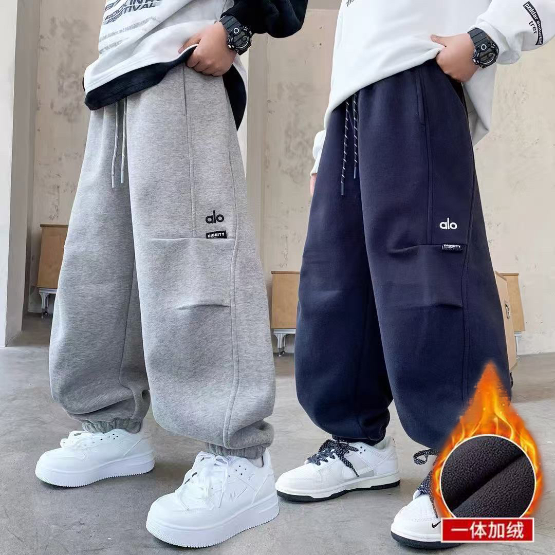 【加绒/不加绒】 2025新款秋季卫裤中大童儿童男孩秋装长裤休闲裤潮