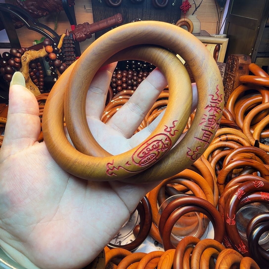 木枣木80圈口乾坤圈手工雕刻