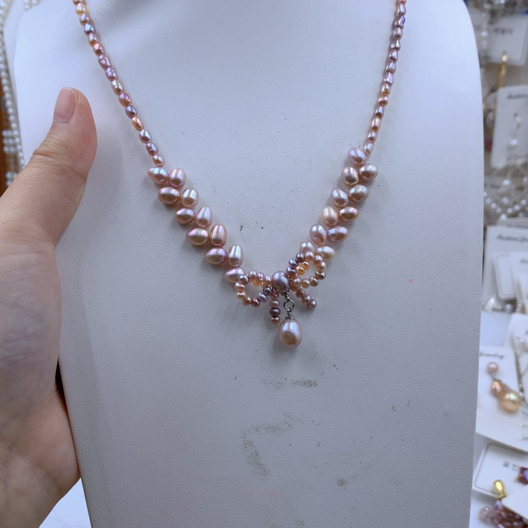 颈饰合金淡水珍珠